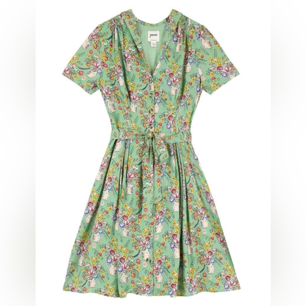 Barb Vase Tea Dress W/ POCKETS Shirt Dress Joanie Clothing Brunch Dress US 10